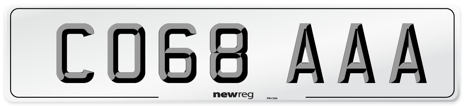 CO68 AAA Number Plate from New Reg